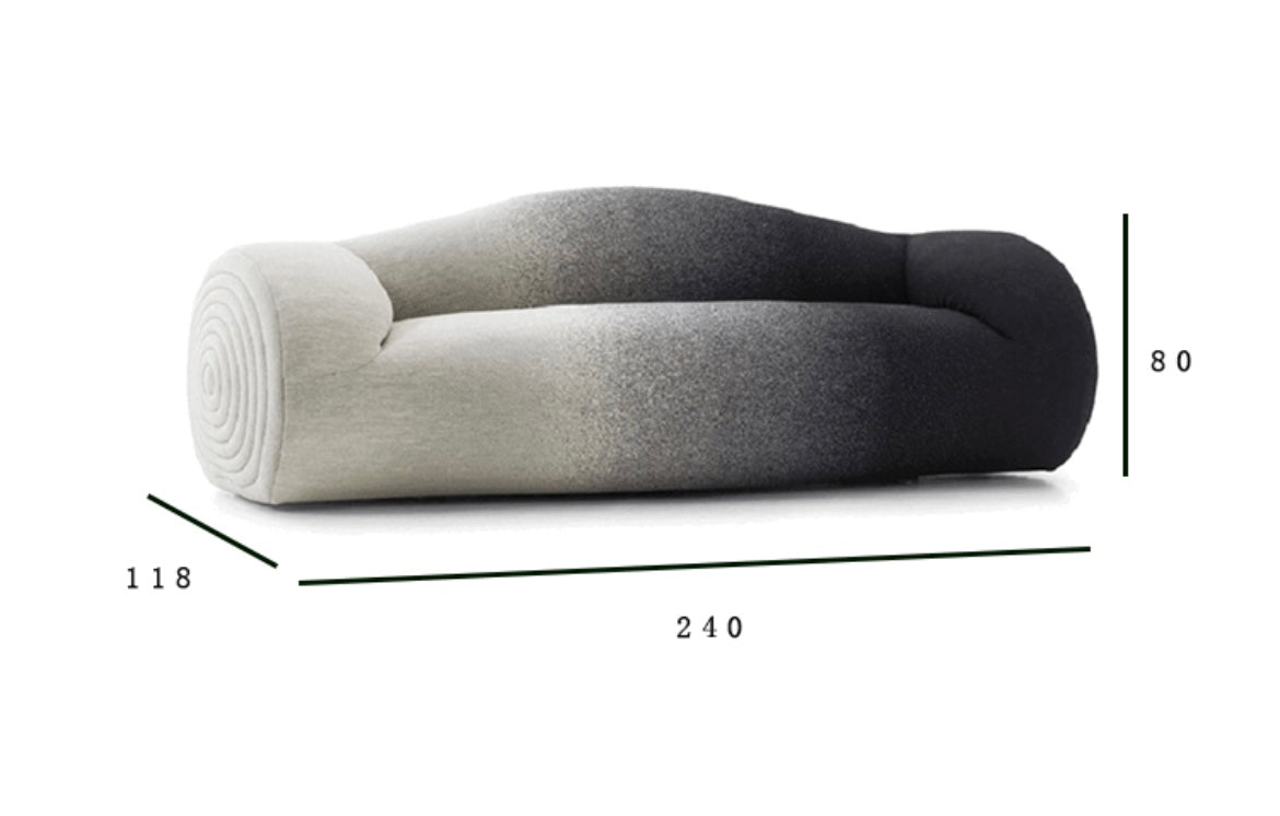 Glider Sofa Irregular-shaped Fabric Living Room Leisure Sofa Gradient Color Sofa