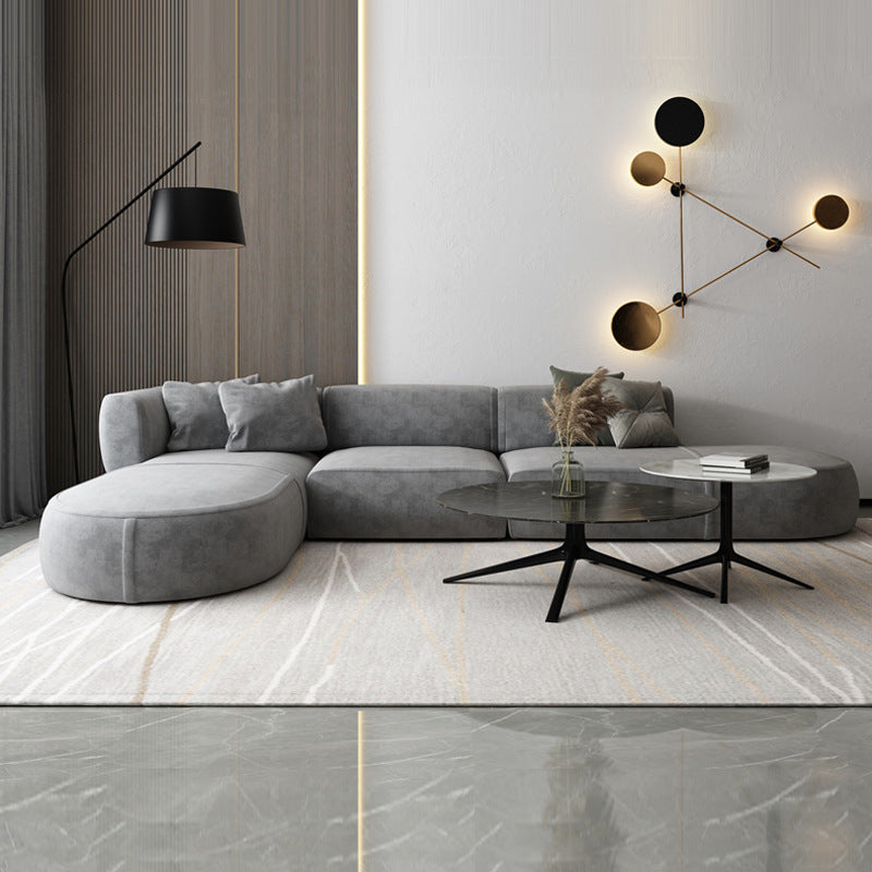 Italian minimalist corner fabric sofa living room simple modern large designer cream style sofa set