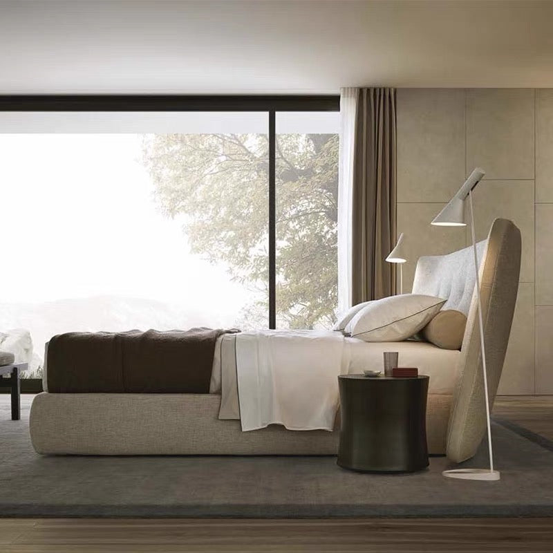 Italian Poliform Large Backrest Double Bed Rever Bed Modern Simple Bedroom Furniture