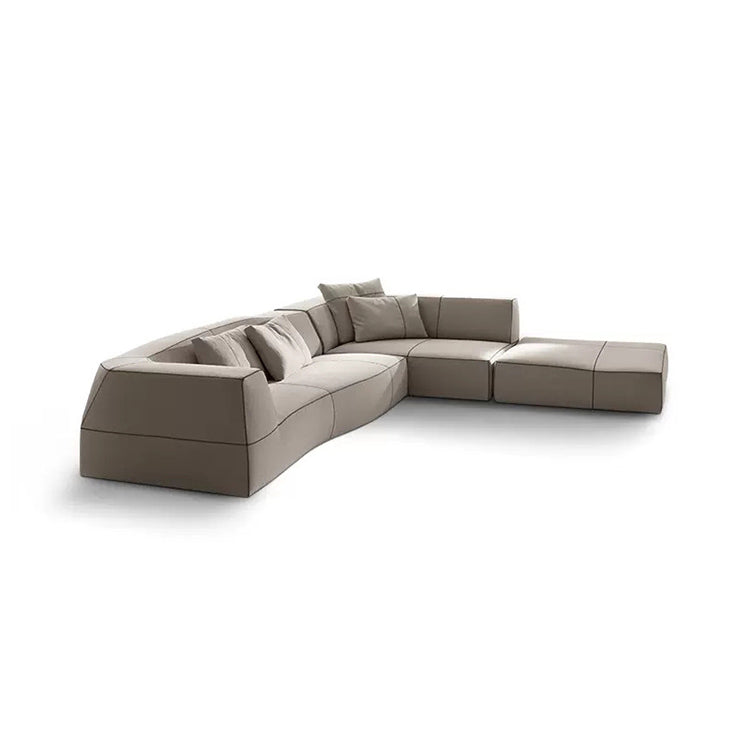 Modern Creative Designer L Geometric Curve Module Multi-seat Combined Bend Sofa
