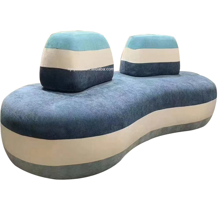 Double Modern Creative Living Room Hotel Reception Office Lounge Furniture Custom Color Collision Patchwork Curved Macaron Sofa