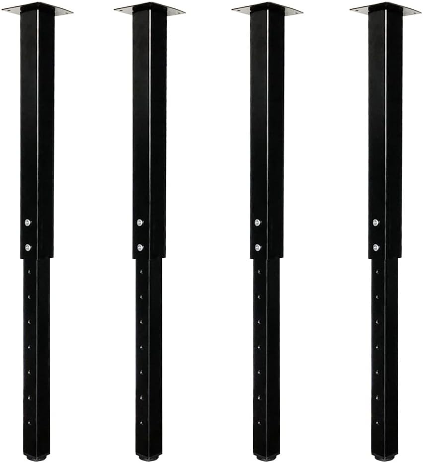 QLLY Adjustable Square Table Leg, 24-40 inch, 60-100cm, Home Office Custom DIY Table Legs, Furniture Leg Set