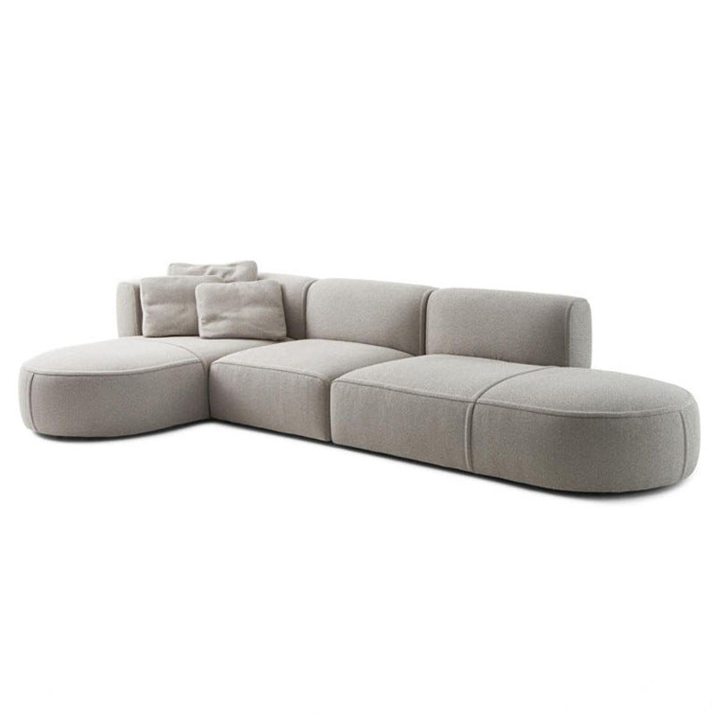 Italian minimalist corner fabric sofa living room simple modern large designer cream style sofa set