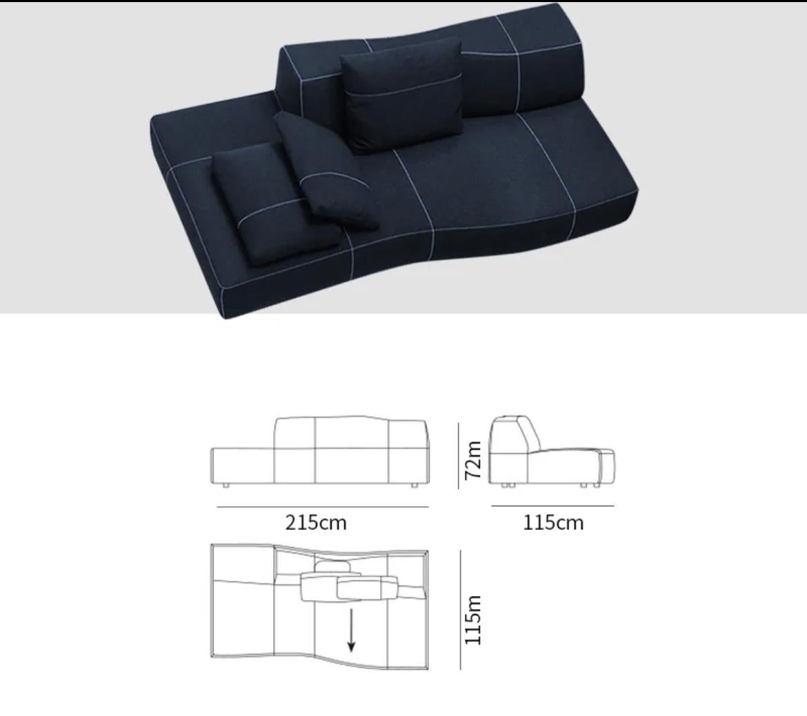 Modern Creative Designer L Geometric Curve Module Multi-seat Combined Bend Sofa