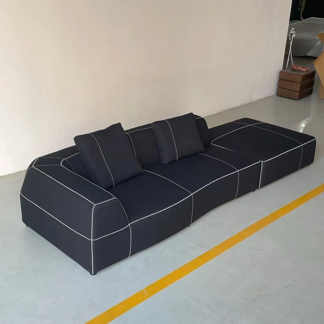 Modern Creative Designer L Geometric Curve Module Multi-seat Combined Bend Sofa