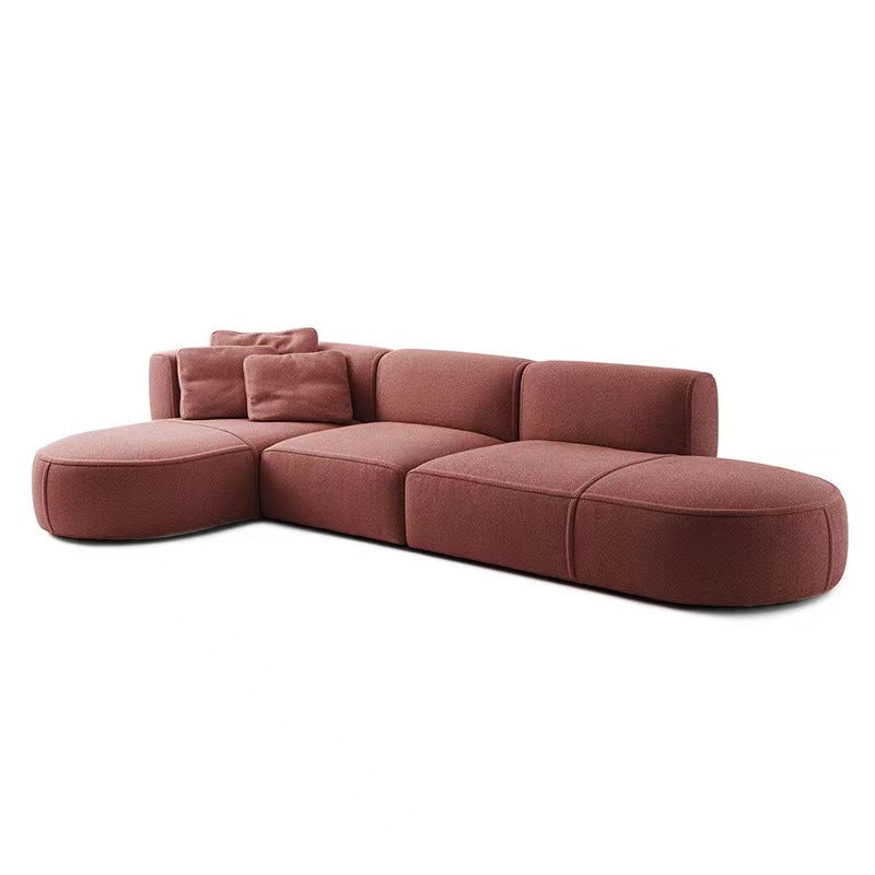 Italian minimalist corner fabric sofa living room simple modern large designer cream style sofa set