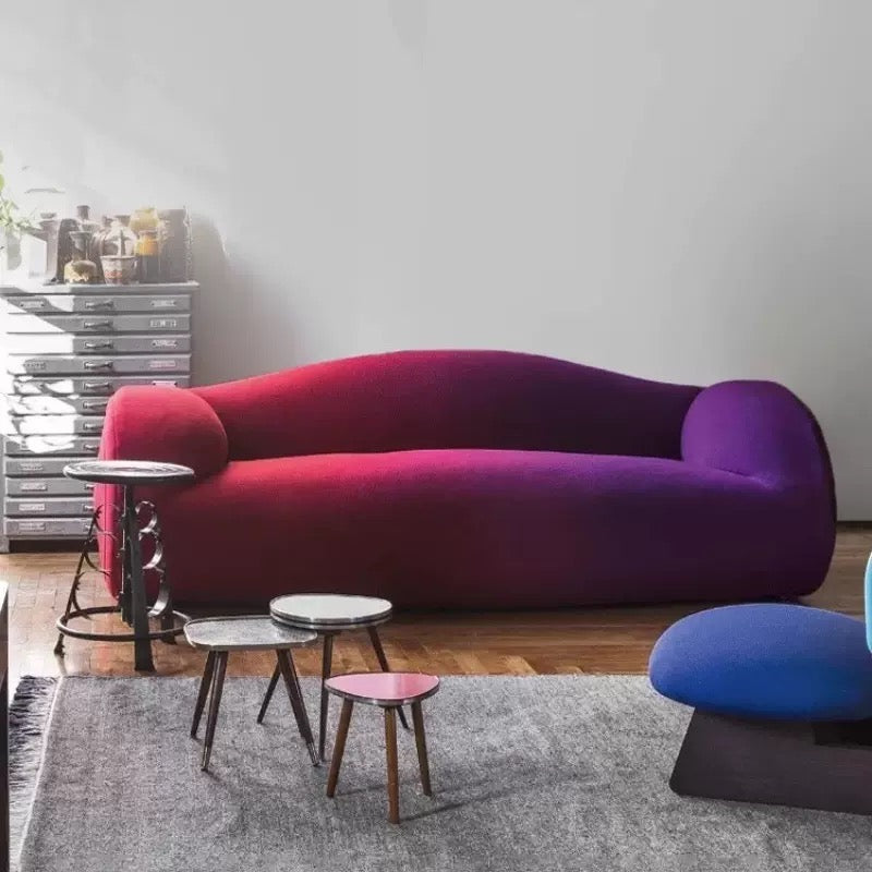 Glider Sofa Irregular-shaped Fabric Living Room Leisure Sofa Gradient Color Sofa