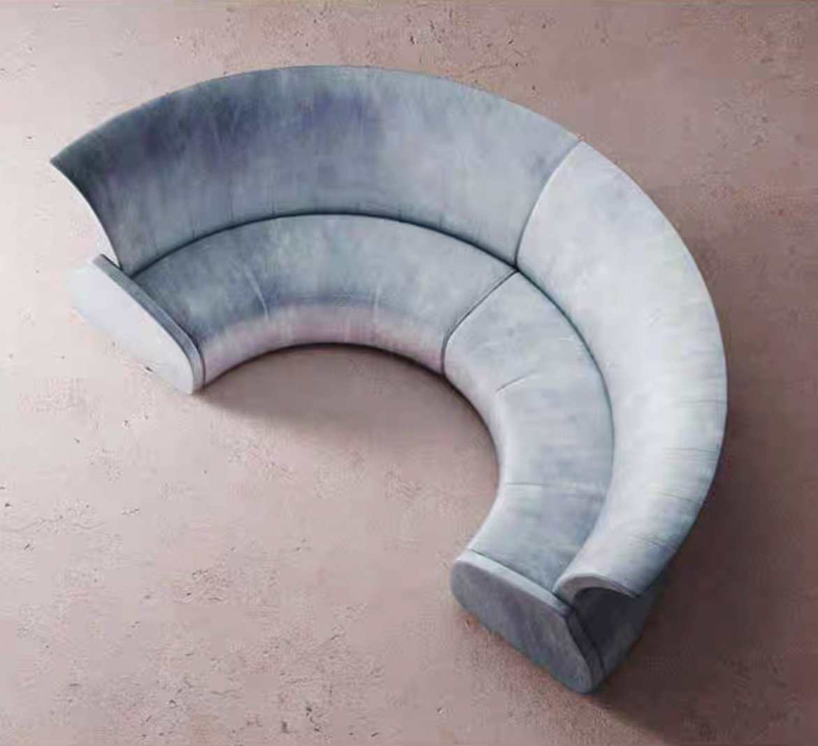 Desforma Sofa Simple Modern Arc-shaped sofa Multi-seater Sofa For Office Buildings Hotel Lobbies Creative Semi-circular Fabric Sofa