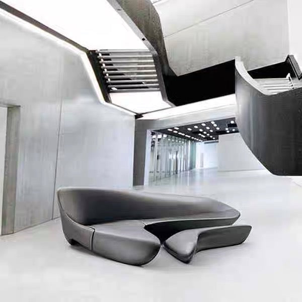 Zaha Hadid Italian Moon System Sofa Irregular L-shaped Sofa Fiberglass 7-shaped Zaha Moon Sofa