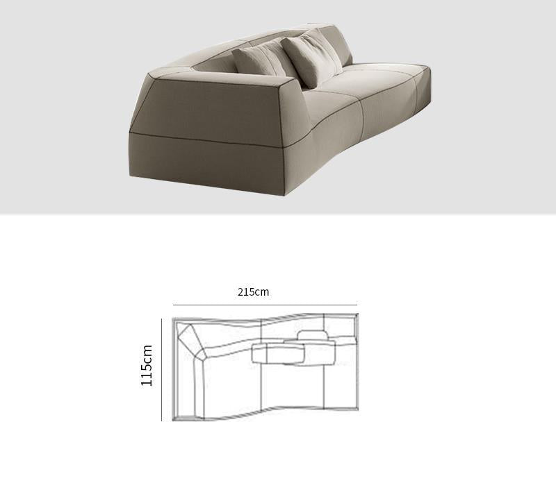 Modern Creative Designer L Geometric Curve Module Multi-seat Combined Bend Sofa