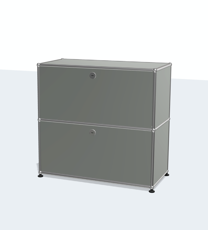 Modular Sideboard Furniture Office Desk and Cabinet Set 4 Doors Steel with Safe Locker White Sideboards