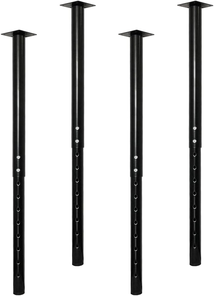 QLLY Adjustable Round Desk Leg, 24-40 inch, 60-100cm, Home Office DIY Metal Table Leg, Furniture Leg Set