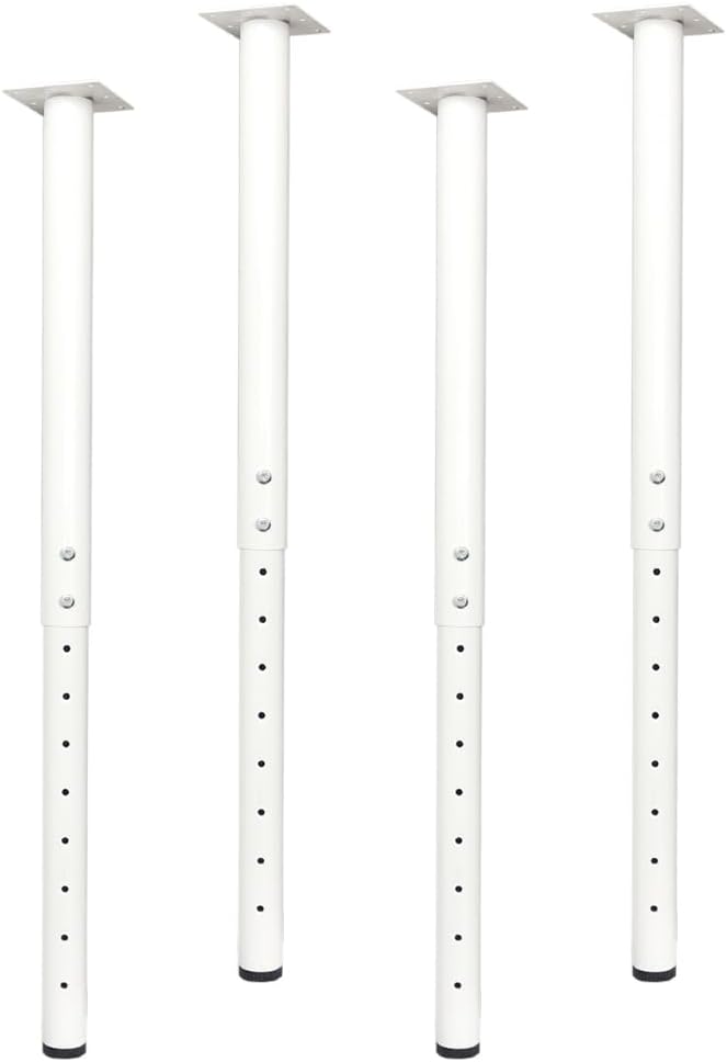 QLLY Adjustable Round Desk Leg, 24-40 inch, 60-100cm, Home Office DIY Metal Table Leg, Furniture Leg Set