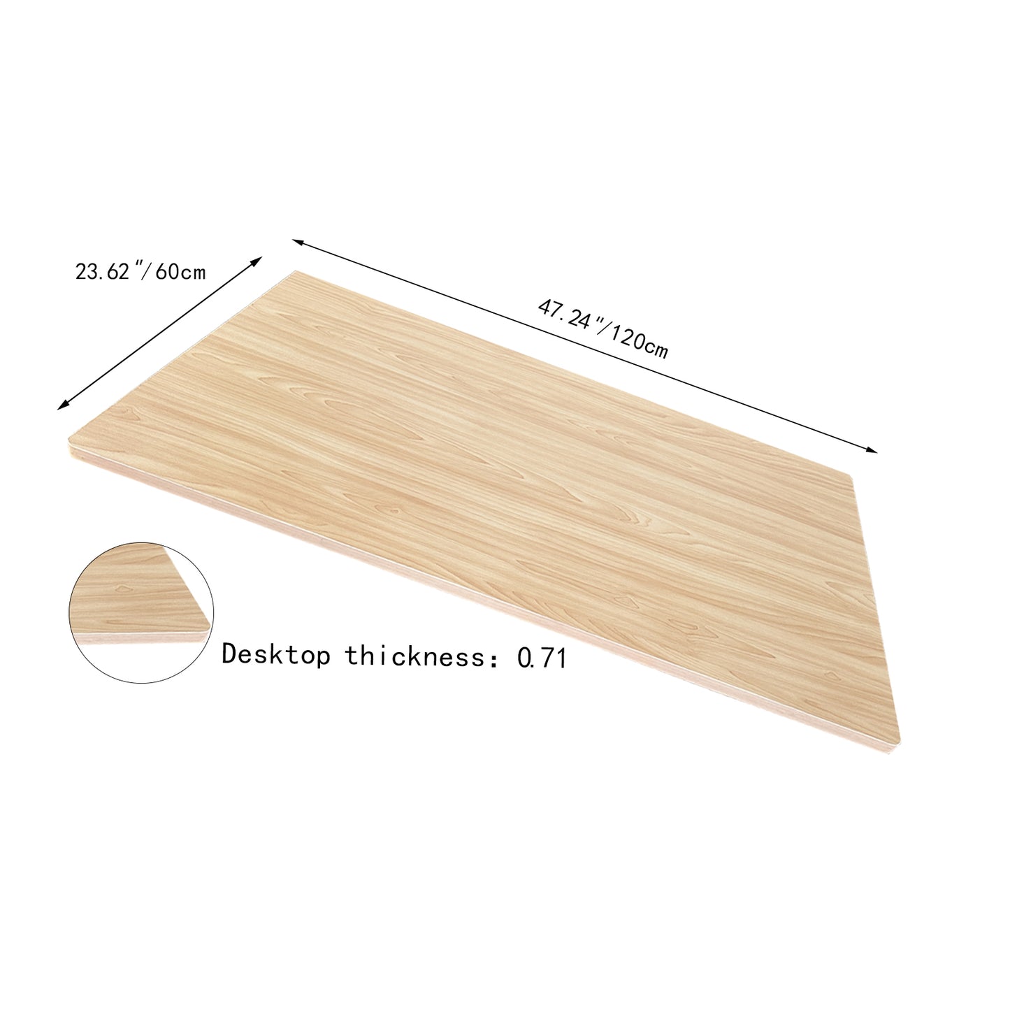 QLLY One-Piece Wood Tabletop, Replacement Board Desktop, Universal Countertop for Table and Workstation