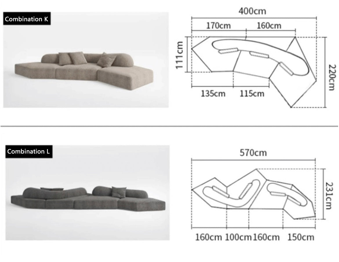 Italian Edra Rock Sofa On The Rocks High-end Villa Sofa Living Room Sofa
