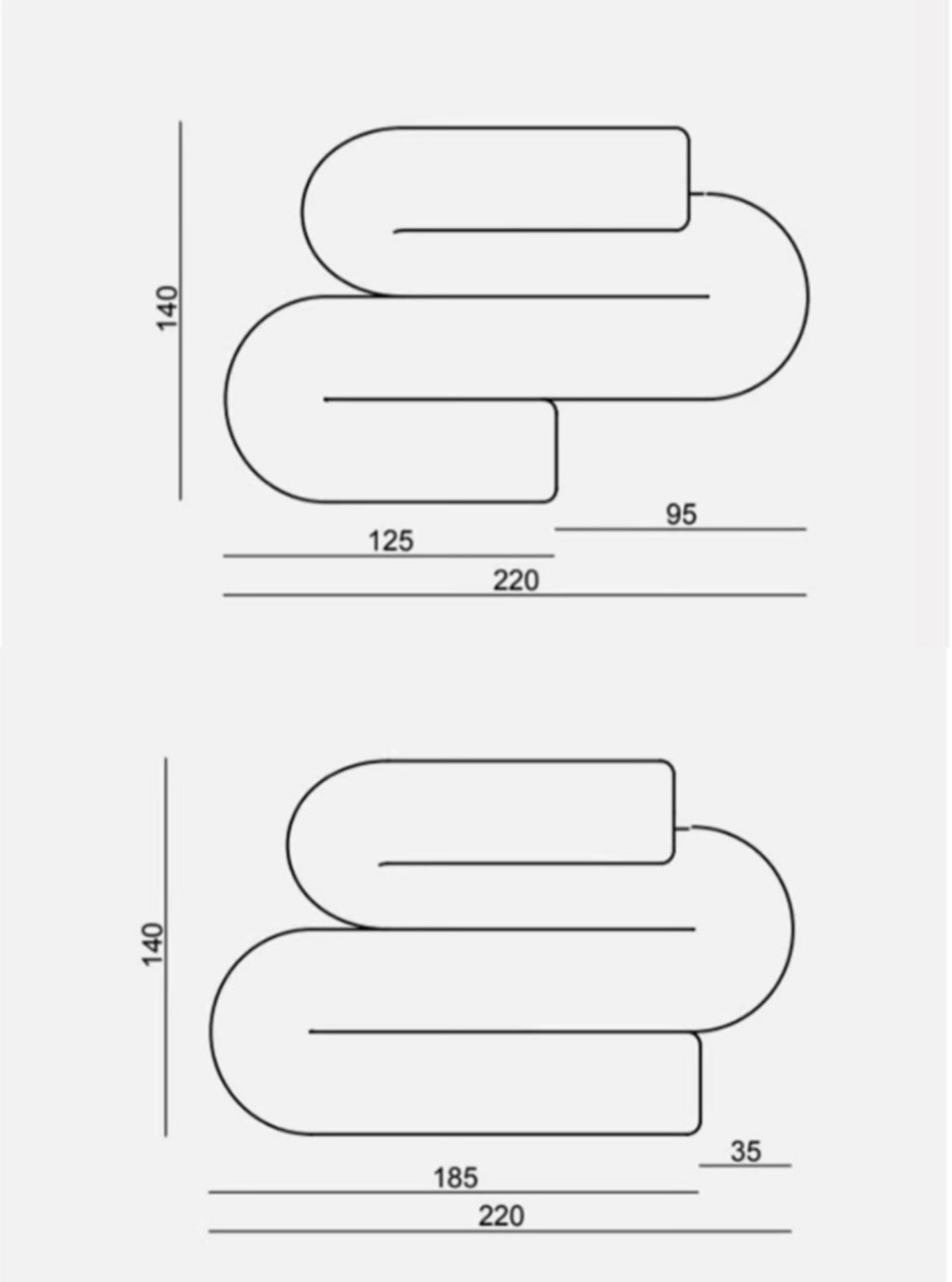 Serpentine Sofa Irregular-shaped Paperclip Sofa Hotel Lobby Design Sofa
