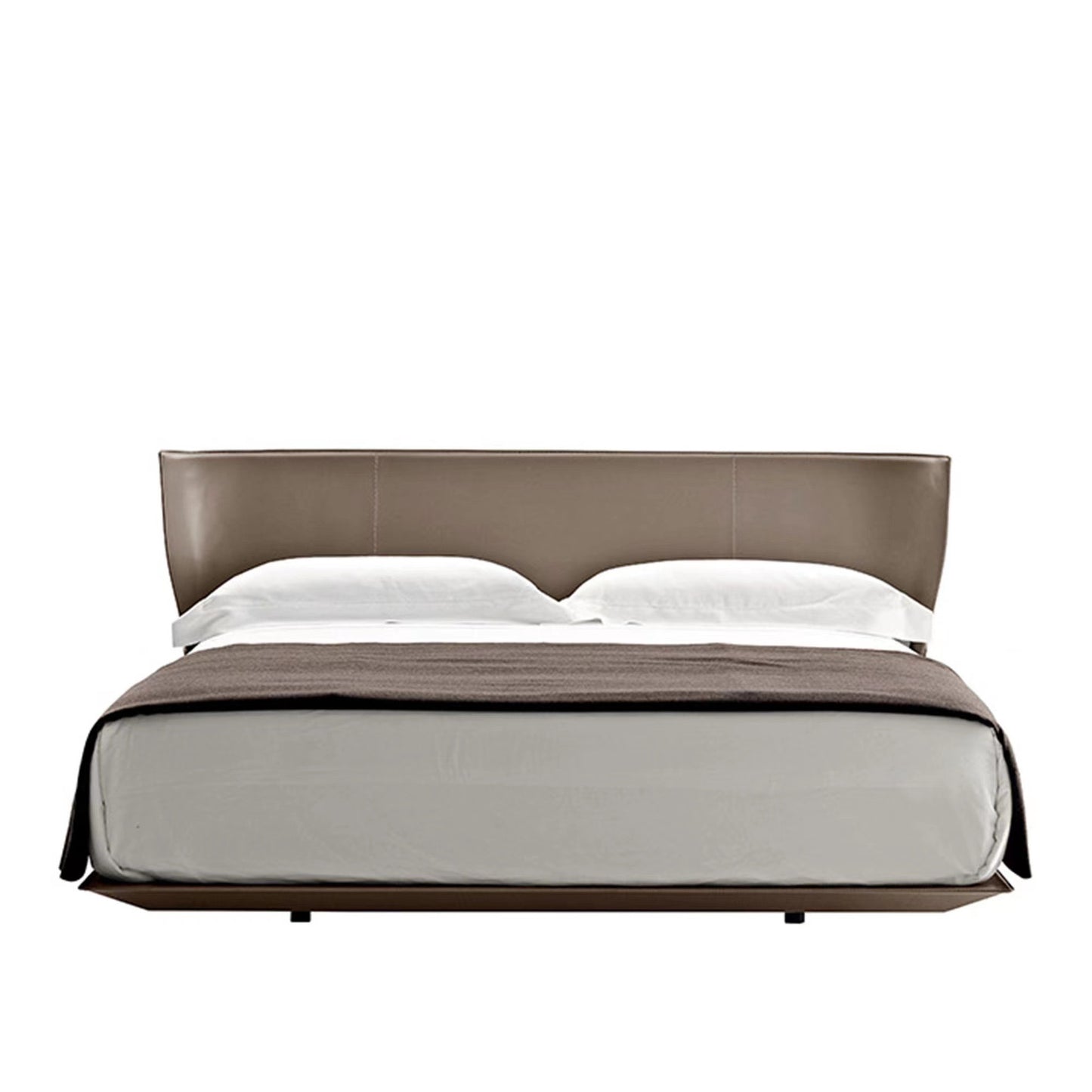 Italian Minimalist Saddle Leather Bed Alys Bed Bedroom Double Bed Suspended Bed Leather bed