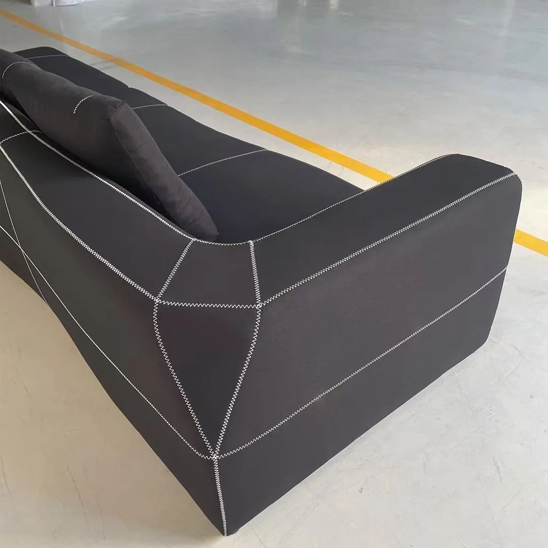 Modern Creative Designer L Geometric Curve Module Multi-seat Combined Bend Sofa