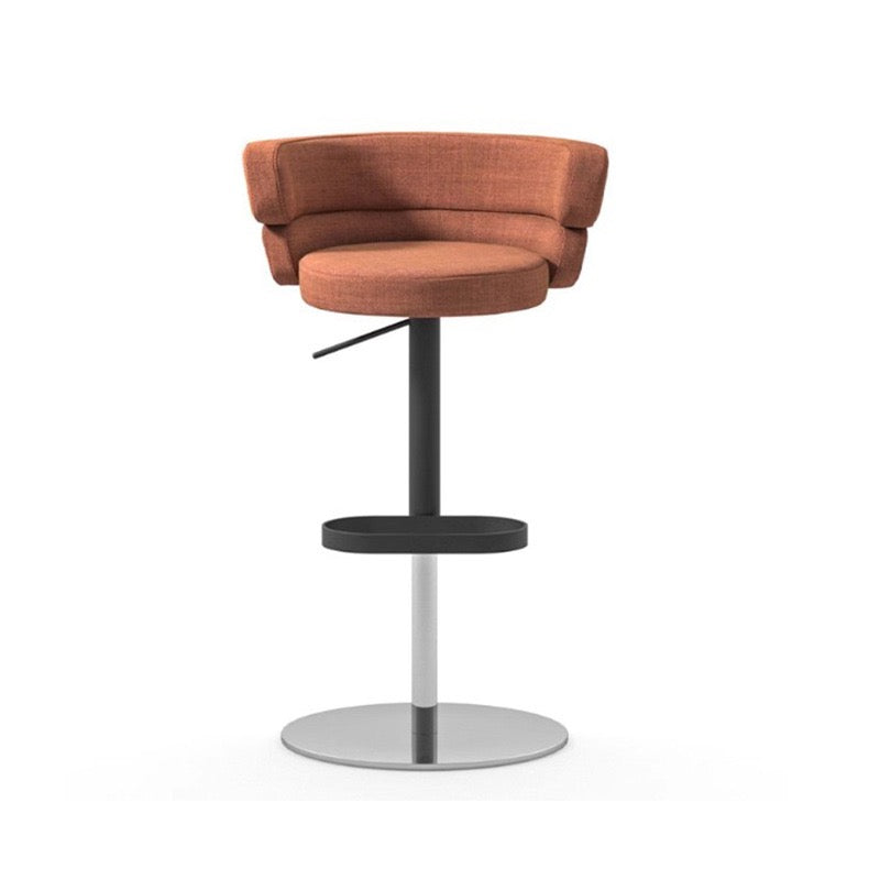 Italian Modern Stainless Steel Bar Chair Designer High-end Sales Office Bar Chair Adjustable And Rotatable Bar Chair