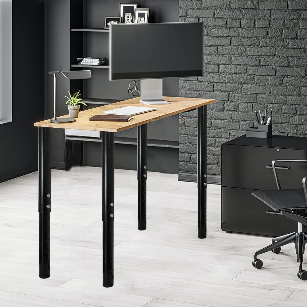 QLLY Adjustable Round Desk Leg, 24-40 inch, 60-100cm, Home Office DIY Metal Table Leg, Furniture Leg Set