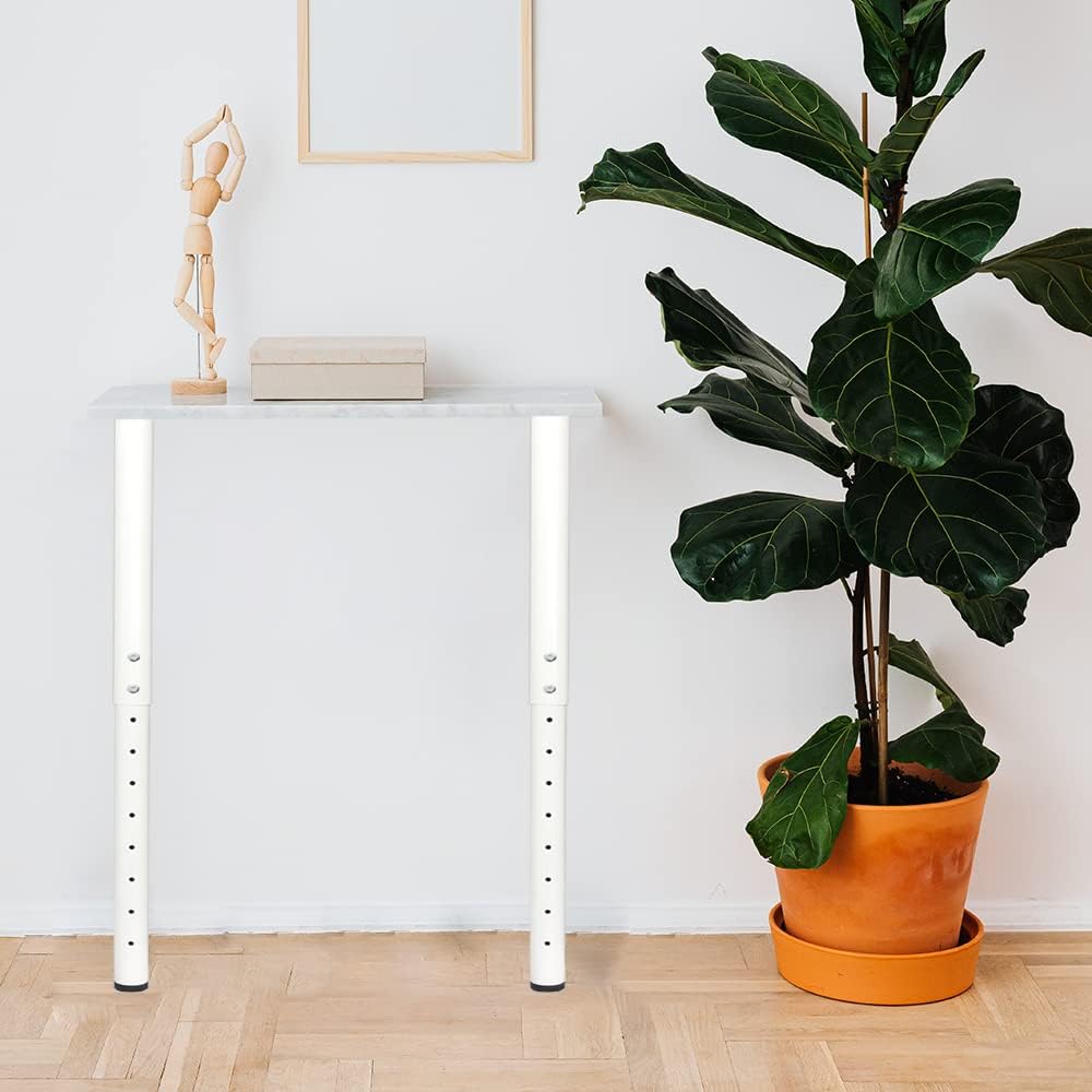 QLLY Adjustable Round Desk Leg, 24-40 inch, 60-100cm, Home Office DIY Metal Table Leg, Furniture Leg Set