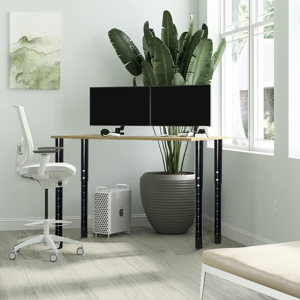 QLLY Adjustable Round Desk Leg, 24-40 inch, 60-100cm, Home Office DIY Metal Table Leg, Furniture Leg Set
