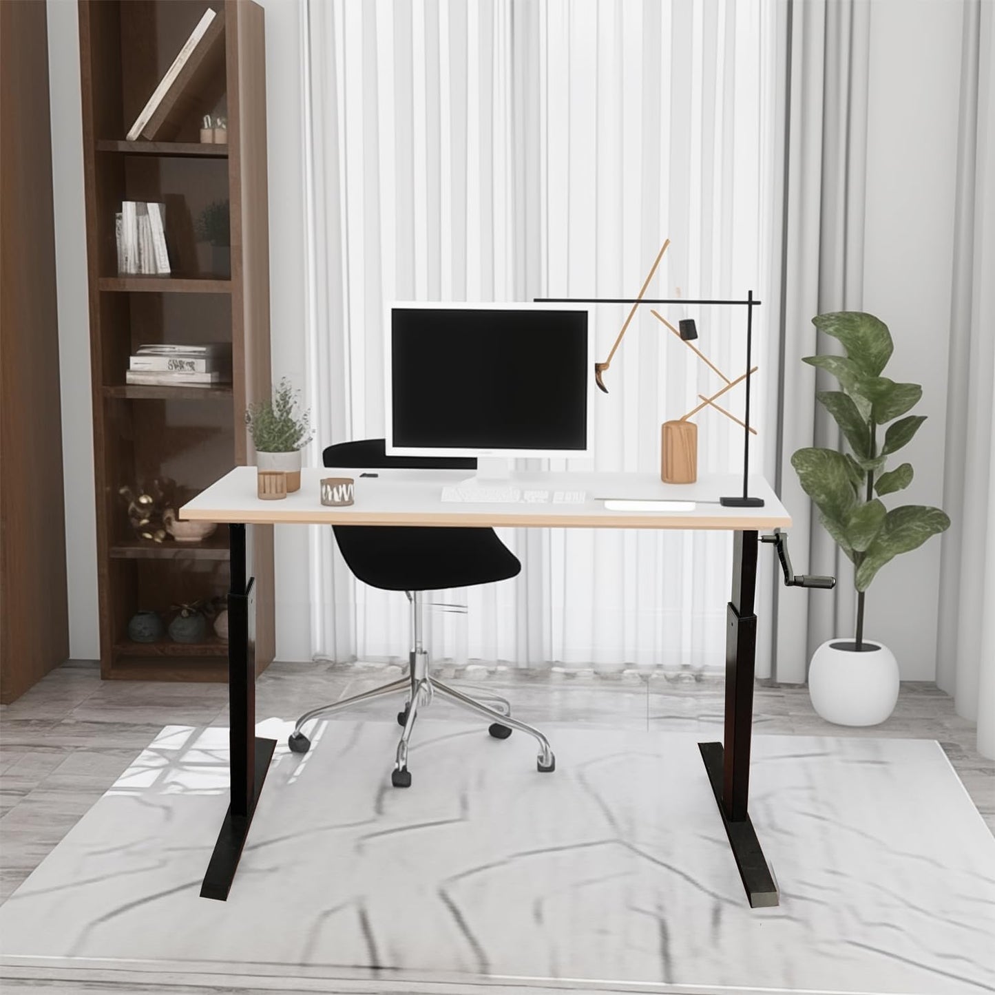 QLLY Standing Desk Frame with Adjustable Length Heavy Duty 300lb Sit Stand up Height Adjustable Desk Leg for Home and Office (Black)