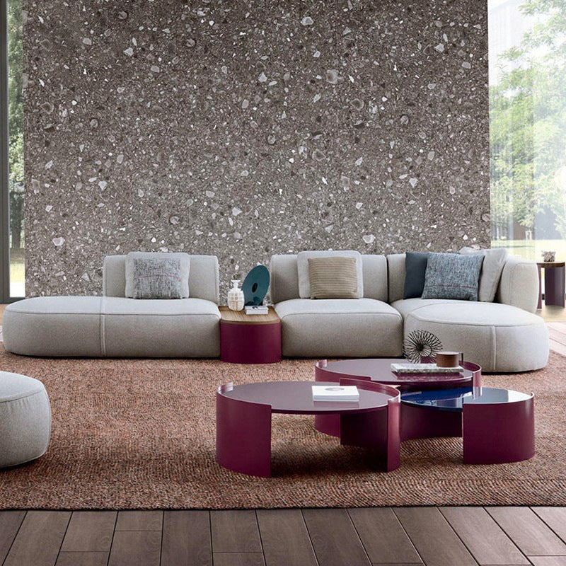 Italian minimalist corner fabric sofa living room simple modern large designer cream style sofa set