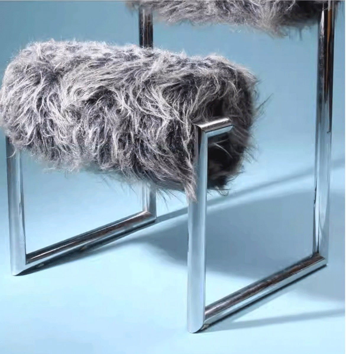 Due Piu Armchair Wool Chair Hotel Coffee Shop Fashionable Metal Backrest Chair Home Casual Dressing Chair
