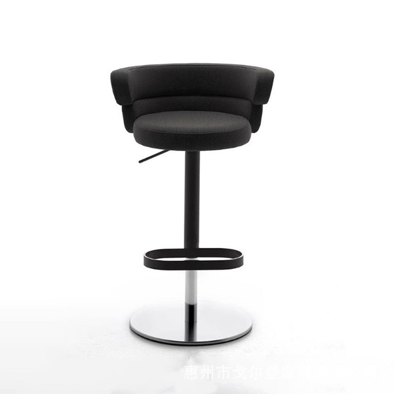 Italian Modern Stainless Steel Bar Chair Designer High-end Sales Office Bar Chair Adjustable And Rotatable Bar Chair