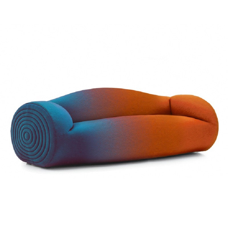Glider Sofa Irregular-shaped Fabric Living Room Leisure Sofa Gradient Color Sofa