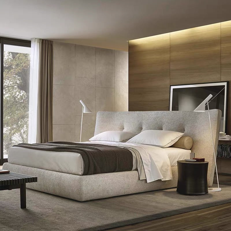 Italian Poliform Large Backrest Double Bed Rever Bed Modern Simple Bedroom Furniture