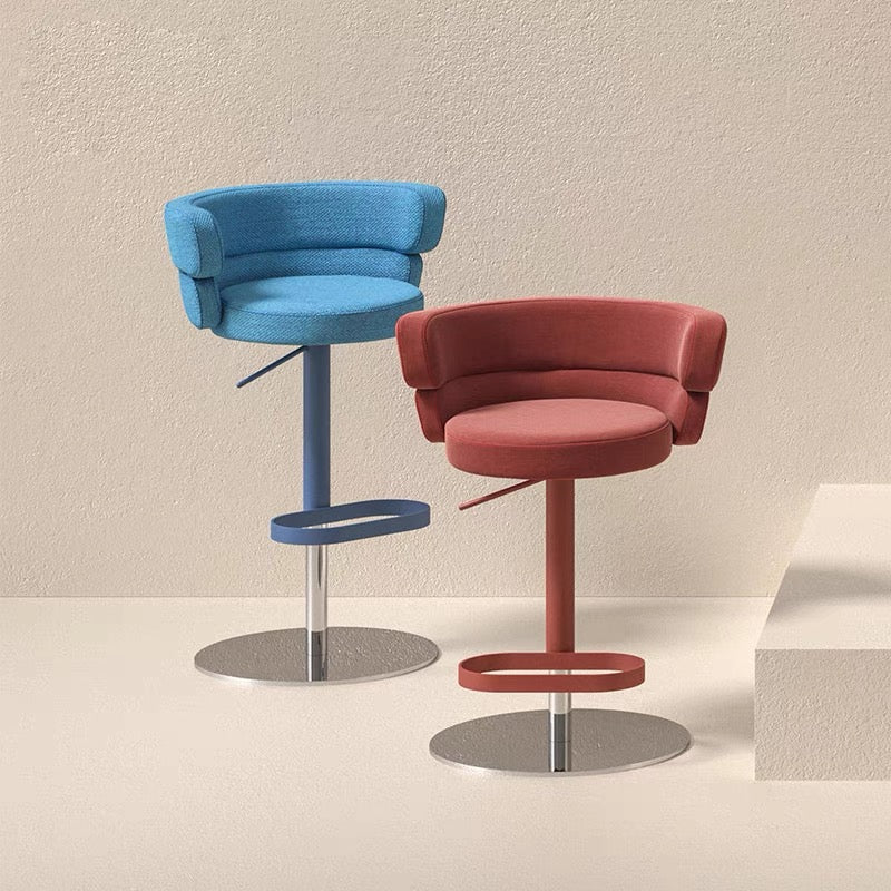 Italian Modern Stainless Steel Bar Chair Designer High-end Sales Office Bar Chair Adjustable And Rotatable Bar Chair