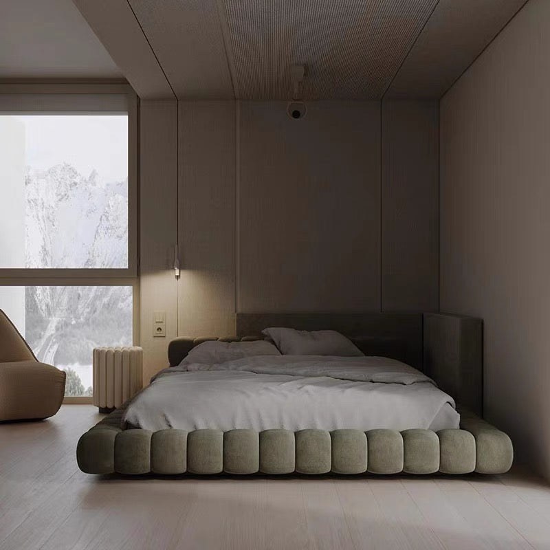 Italian Minimalist Fabric Bed Designer's High-end Soft Backrest Double Bed Bedroom Custom Wedding Bed