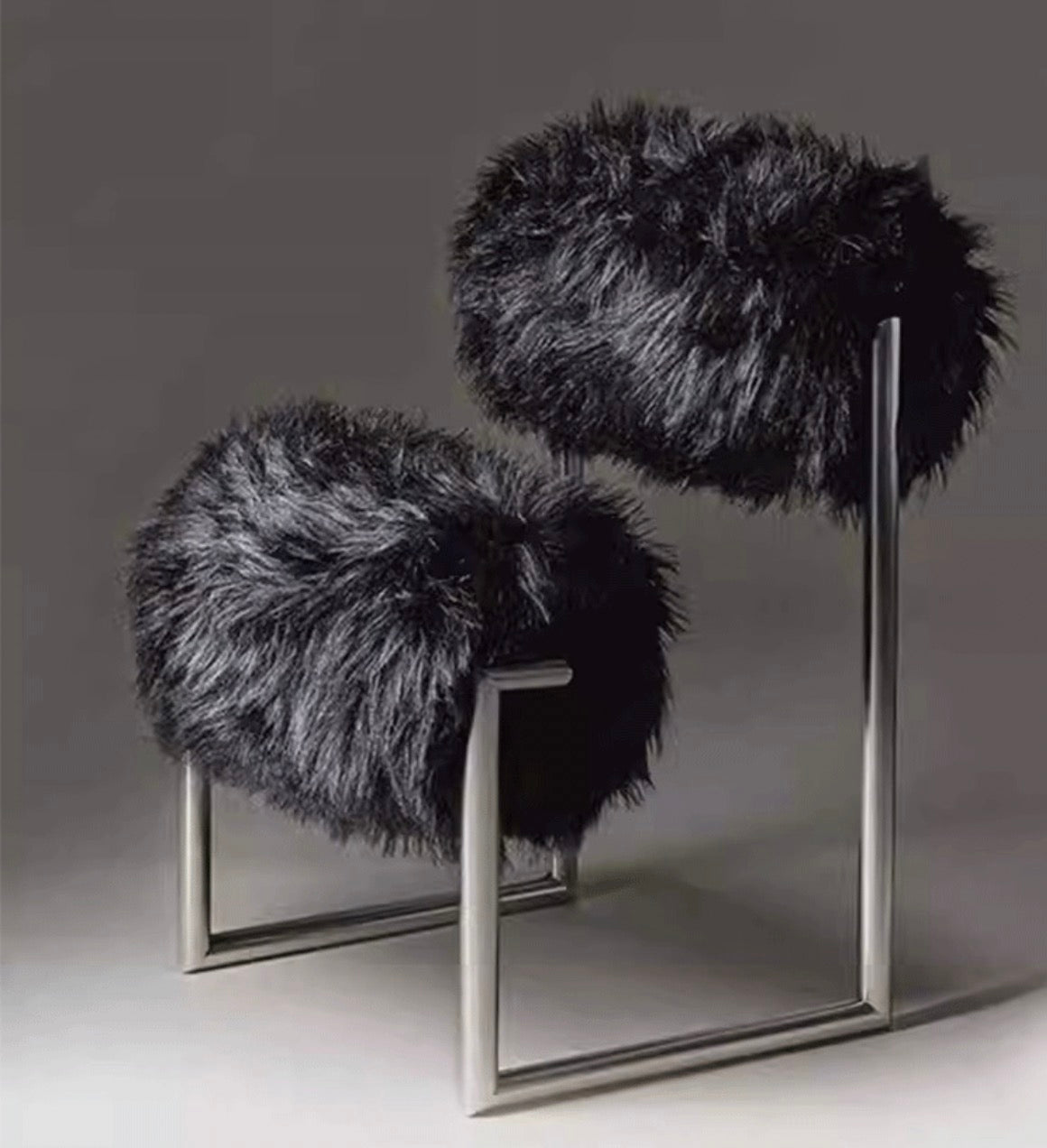 Due Piu Armchair Wool Chair Hotel Coffee Shop Fashionable Metal Backrest Chair Home Casual Dressing Chair