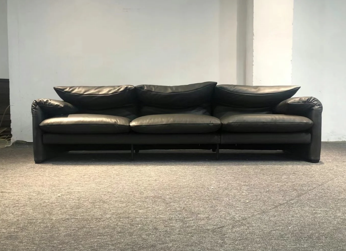 Italian minimalist sofa antique double triple adjustable backrest comfortable living room furniture sofa