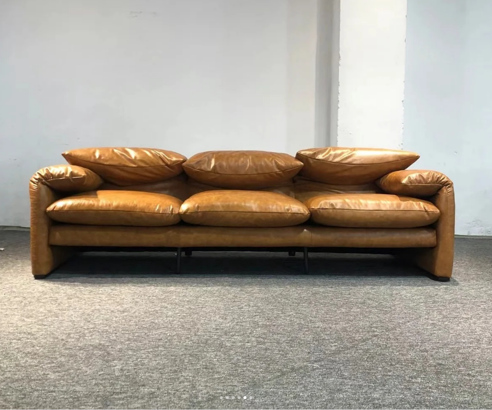 Italian minimalist sofa antique double triple adjustable backrest comfortable living room furniture sofa