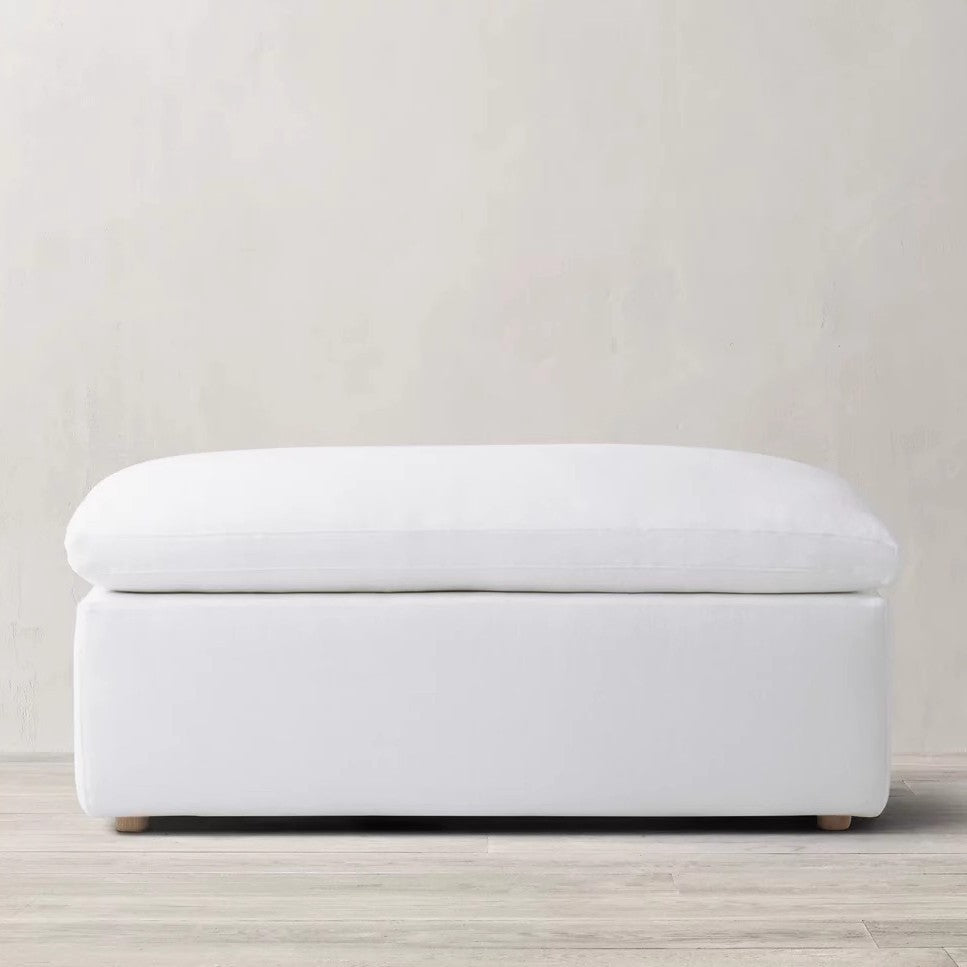 RH Furniture Modern Simple Cotton Linen White Fabric Sofa French Retro Living Room Household Single Triple Sofa