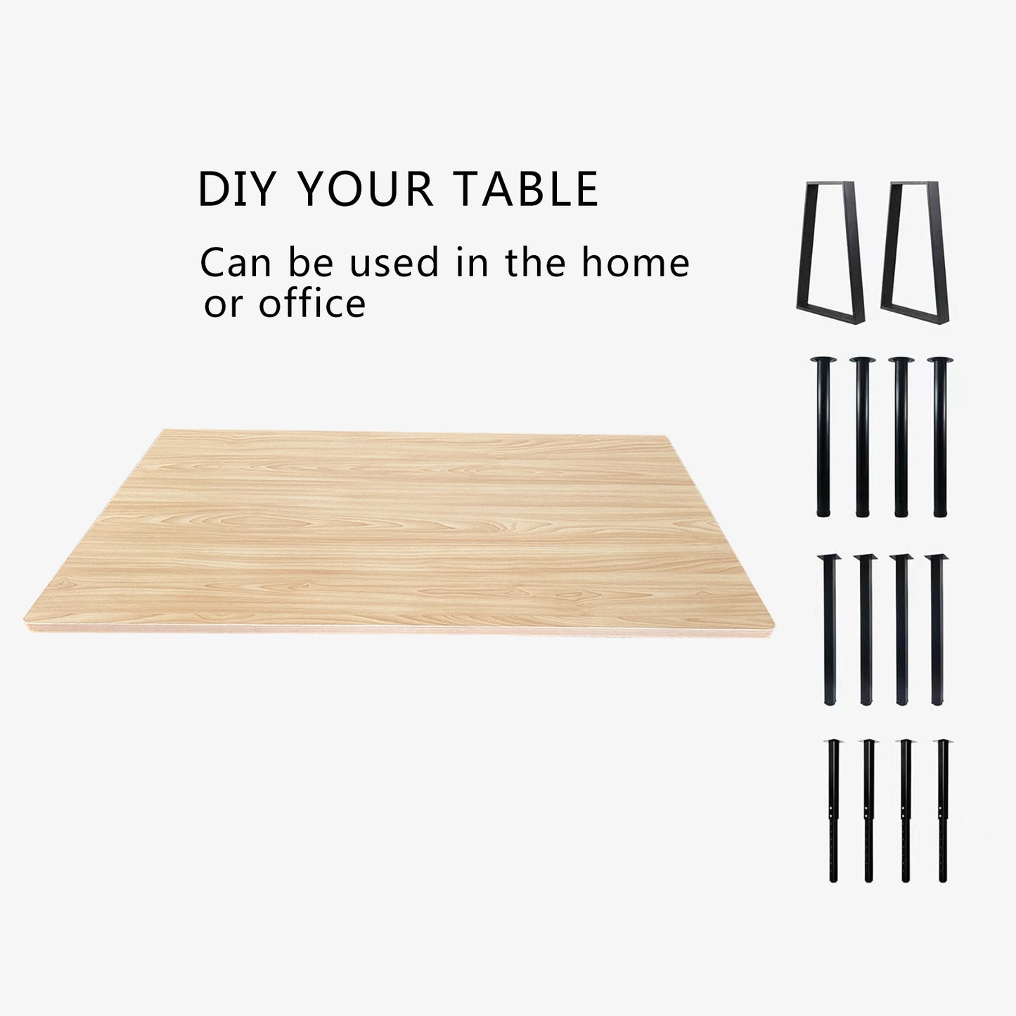 QLLY One-Piece Wood Tabletop, Replacement Board Desktop, Universal Countertop for Table and Workstation