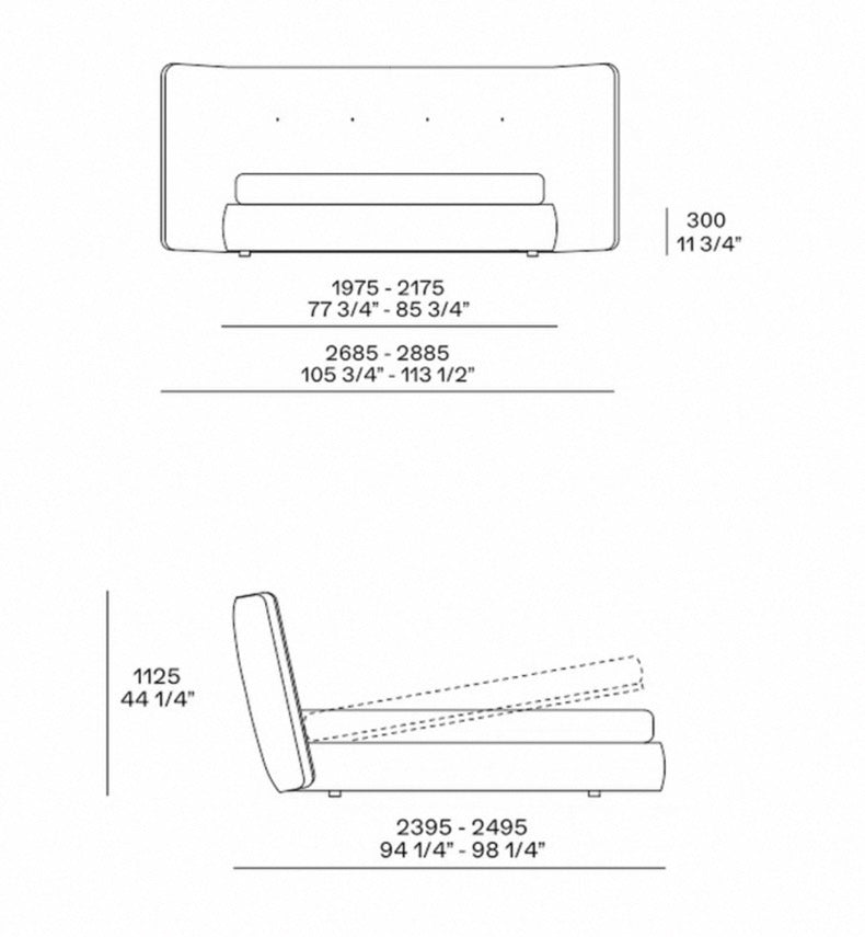 Italian Poliform Large Backrest Double Bed Rever Bed Modern Simple Bedroom Furniture