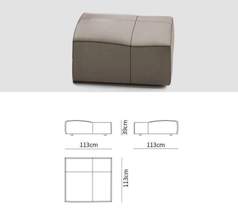 Modern Creative Designer L Geometric Curve Module Multi-seat Combined Bend Sofa