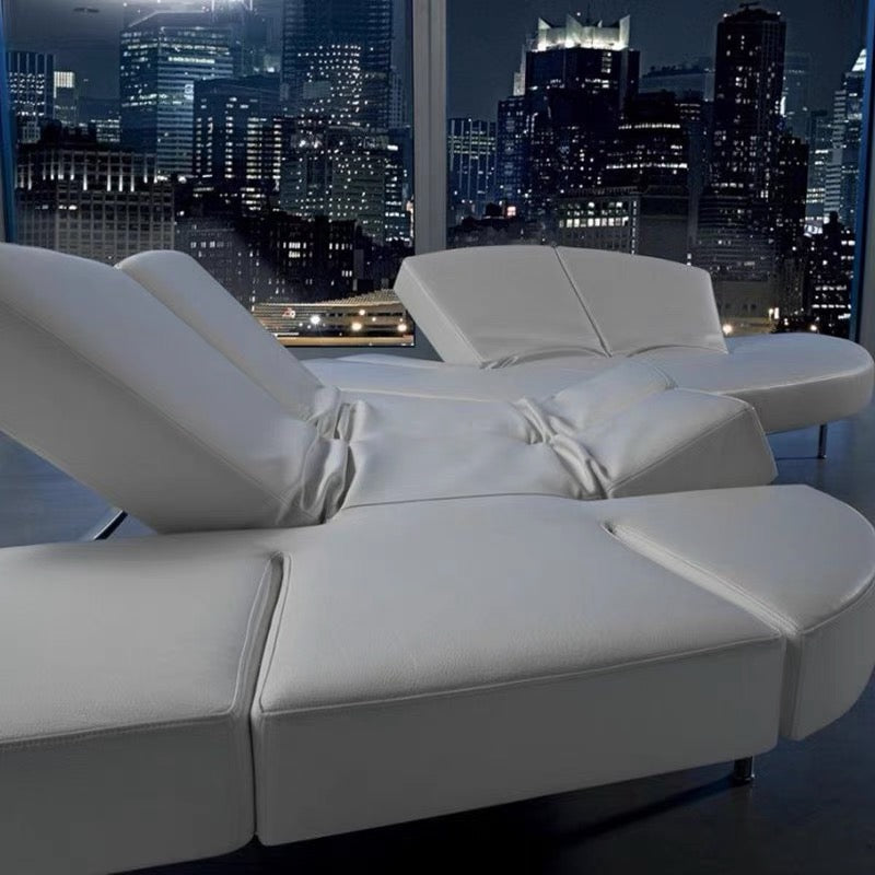 Edra Flap Sofa Villa Mansion Large Flat Living Room Multi-functional Stainless Steel Folding Sofa