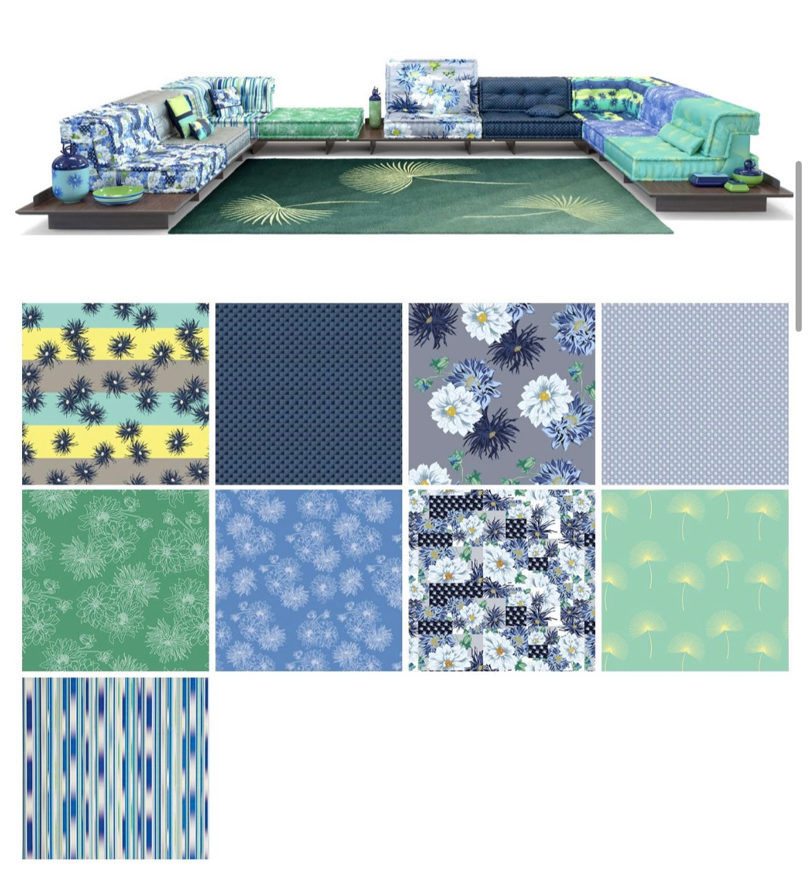 The Nordic creative Roche Bobois Mah Jong sofa Living Room Combination Sofa