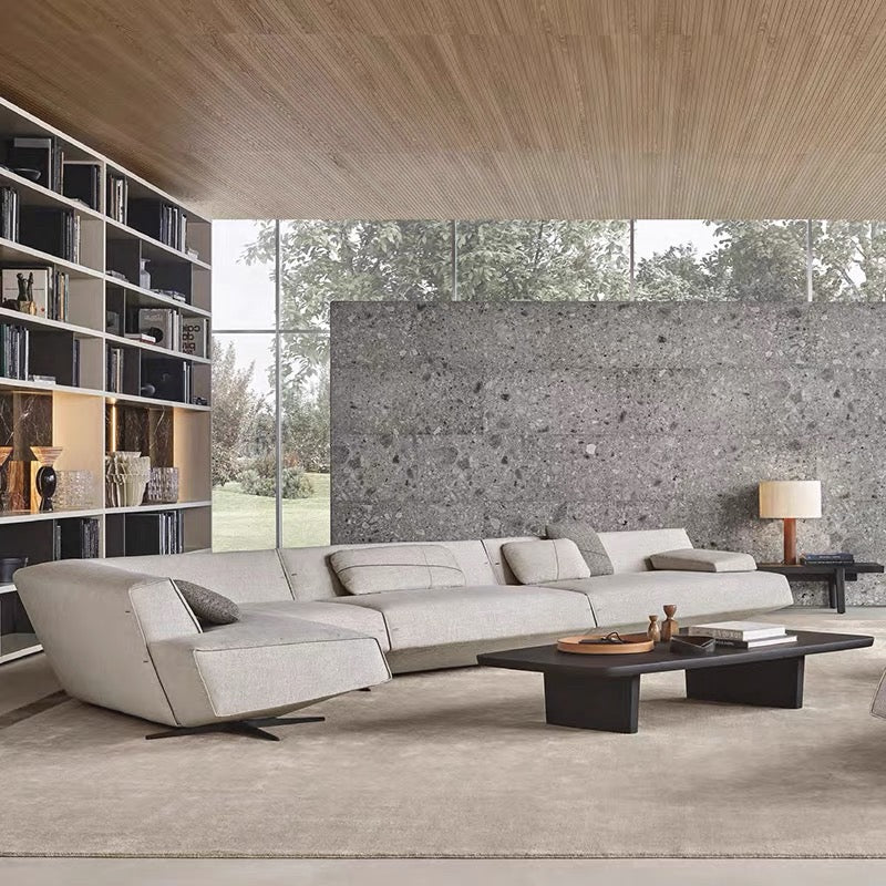 Italian Sofa Poliform Sydney Cotton And Linen Fabric Sofa Living Room Irregular-shaped Corner Soft Sofa Minimalist Designer Sofa