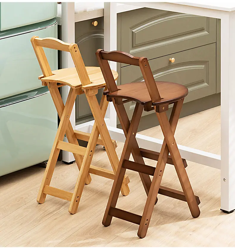Customized Foldable Restaurant High Bamboo Bar Dining Stools Chair Garden Stool