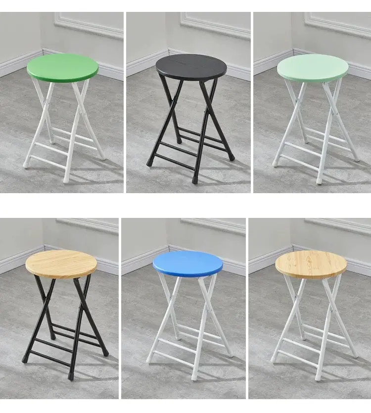Customized Modern Simple Backless Metal Folding Dining Chair, Bar Training Dormitory Leisure Restaurant Writing Chair