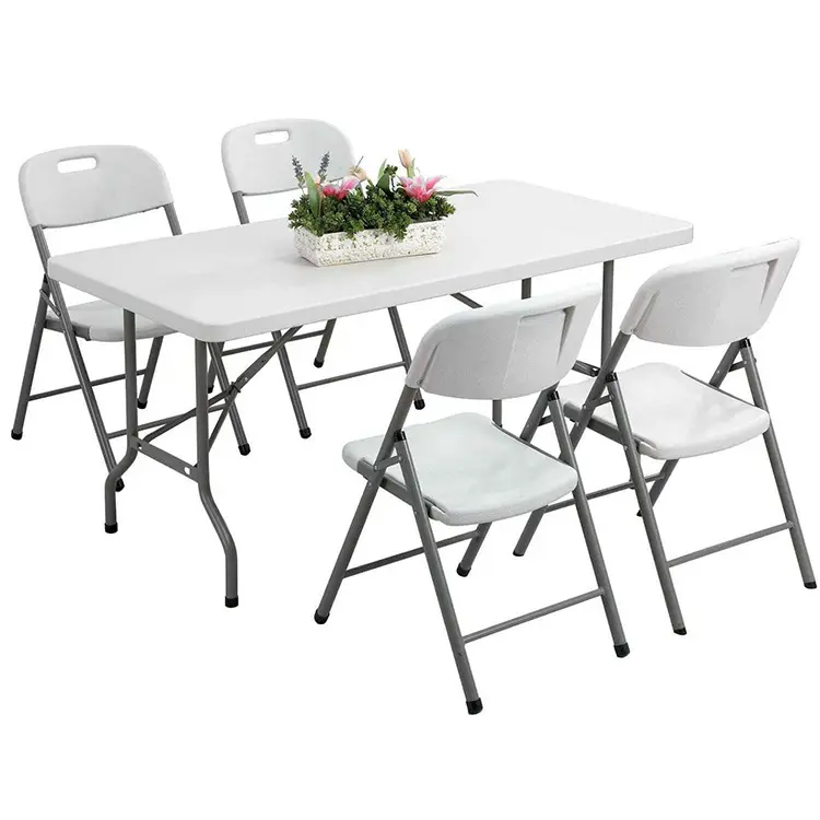 Customized 6ft Heavy Duty Outdoor Folding Camping Dining Picnic Conference Training Wedding Rectangular Plastic Tables For Events Party