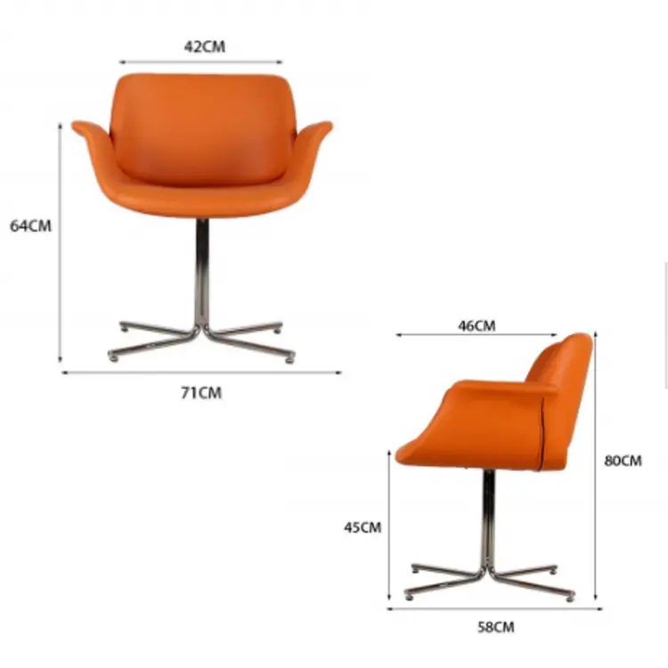 Customized Negotiation Chair Beauty Salon Store Reception Simple Leisure Chair Household Restaurant Leather Dining Chair