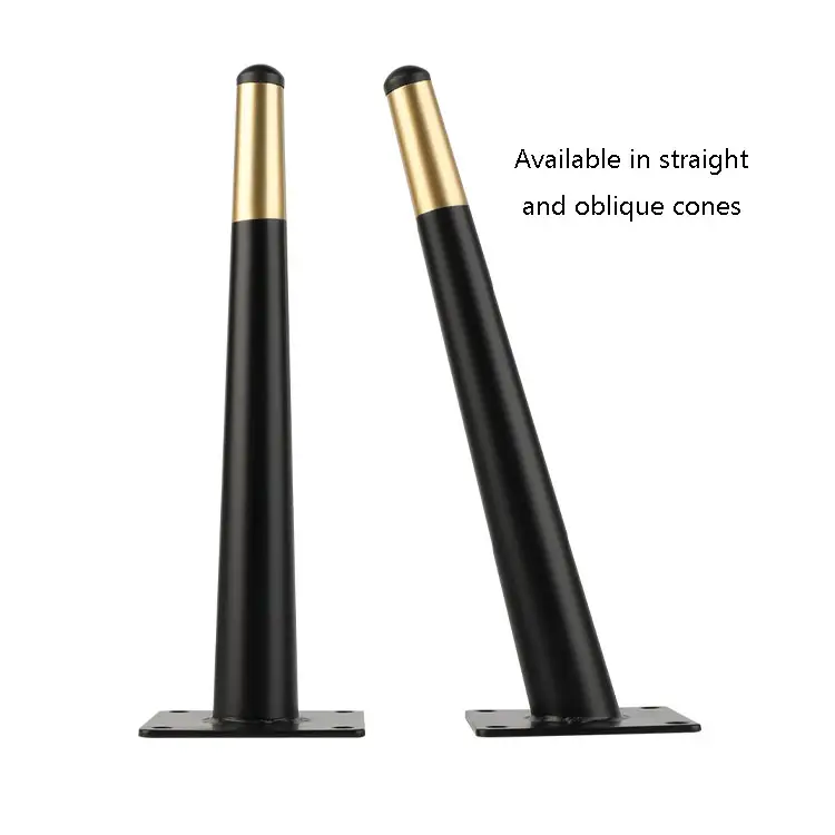 Customized Tapered Titanium Gold Matte Black Leg 100mm-720mm Furniture Sofa Support Feet Cabinet Feet