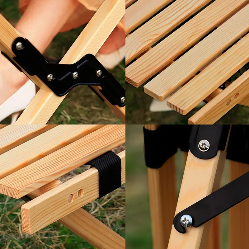 Customized Outdoor Folding Egg Roll Table Suitable For Picnic Camping Solid Wood Table